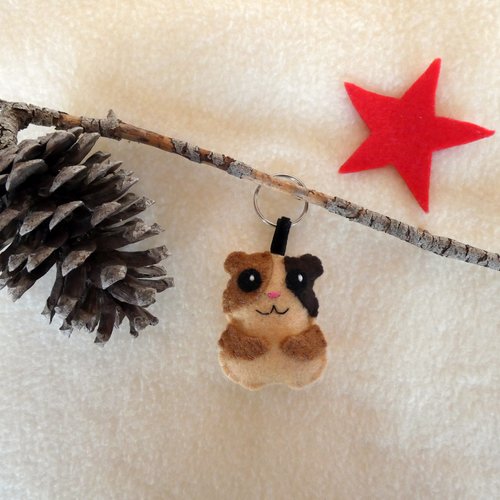 Breloque de sac et porte clé hamster kawaii, en feutrine