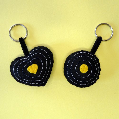 Porte clé cible de tir en campagne, ronde ou en forme de coeur