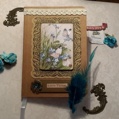  carnet, notes, papeterie papillons,  romantique, note book, embellissement, die cut, papier fantaisie,  autres motifs 3d. scrapbooking