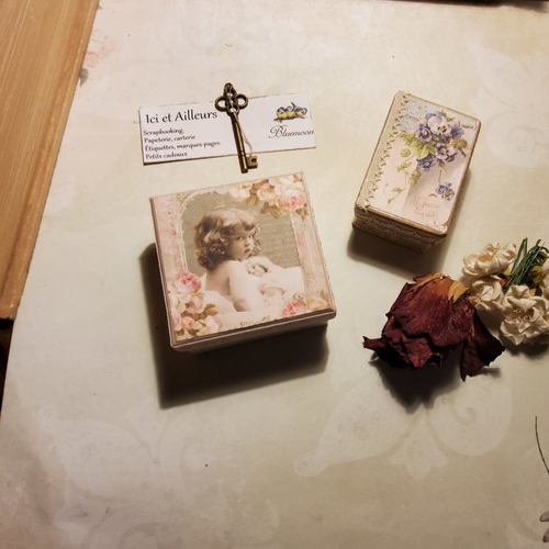 Lot 2 boîtes shabby romantique, pour bijoux, cadeaux. scrapbooking, home déco,  loisirs cr