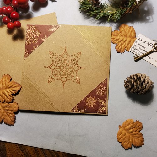 Carte double unique, élégante festive, faite main et son enveloppe.  carterie, papeterie.