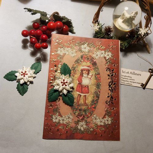 Carte hivernale et enveloppe, création en papier vellum. noël,  nouvel an, carterie, papeterie.