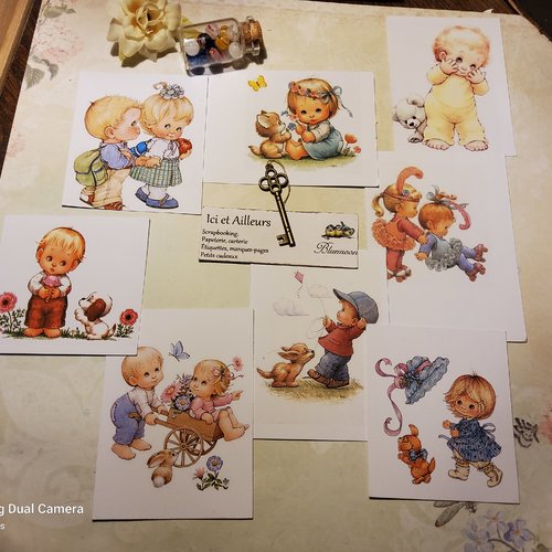 Lot a 8 images, tags, decoupes, images papier, embellissements,  carterie, scrapbooking,  papeterie, loisirs créatifs.carterie