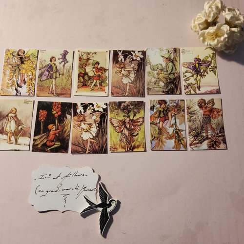 Vide tiroirs 》h lot 12 embellissements, tags,  home déco féerique.  papeterie,  scrap, loisirs créatifs.