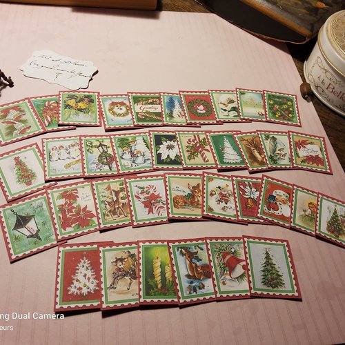 Lot 30 mini images noël + 6 offertes, embellissements, tags,  home déco. papeterie,  scrap, loisirs créatifs.