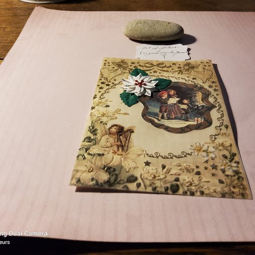 Carte double en vellum, noël et son enveloppe faite sur mesure