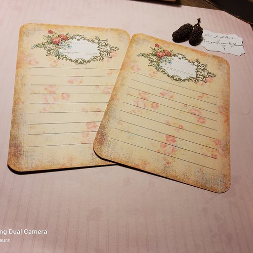 Lot 2 illustrations, papiers scrapbooking. loisirs créatifs, carterie.