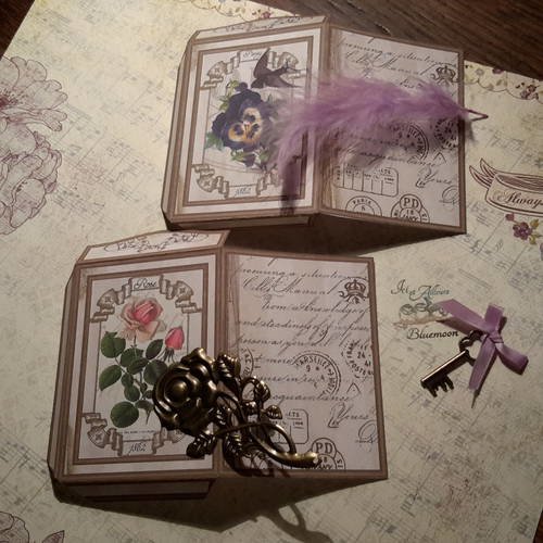 Lot b 2 enveloppes,  pochettes vintage, et deux mini cartes. shabby,  roses, pensée, hirondelle. . papeterie 