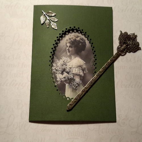 Reservee》exemplaire unique》carte double, enveloppe, carte véritable 19 ème,  jeune femme,  vintage.