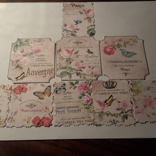 POCHOIR SHABBY CHIC - Haute Couture - Français Vintage Meubles Tissu Pochoir EUR 45,88 - FR