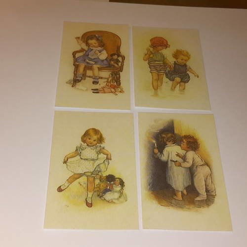 Lot  b de petites  images rétro, scènes enfants, 250g,  mini cartes vintage.carterie 
