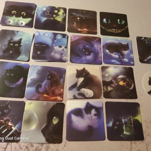 Vide tiroirs lot 16 stickers chats noirs +2 offerts. scrapbooking, loisirs créatifs, carterie, papeterie