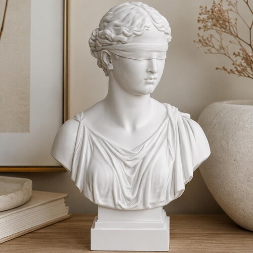 Buste grec artémis aux yeux bandés – sculpture antique décorative – statue mythologie grecque
