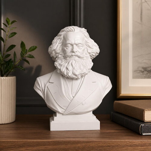 Buste karl marx en pla – sculpture décorative 3d – statue style classique – idée cadeau philosophie