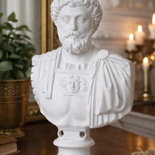 Buste de marcus aurelius en pla – statue romaine 3d – sculpture stoïcienne – décoration classique – idée cadeau philosophie