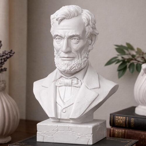 Buste abraham lincoln imprimé en 3d – statue décorative style classique – décoration bureau bibliothèque