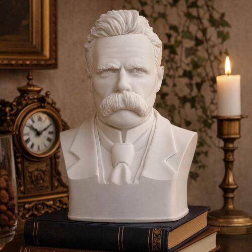 Buste de nietzsche en pla – sculpture philosophe 3d – décoration bureau bibliothèque – idée cadeau passionné de philosophie