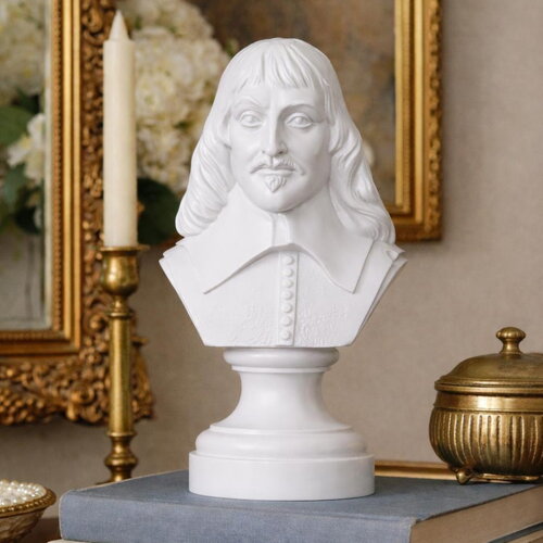 Buste de rené descartes imprimé en 3d – impression pla – sculpture décorative philosophique