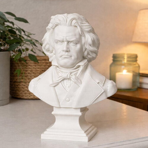 Buste 3d de beethoven en pla - sculpture imprimée en 3d - décoration musicale - cadeau pour les mélomanes et les collectionneurs