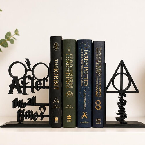 Serre-livres 3d en pla noir – citation « after all this time? » décoration bibliothèque geek – cadeau lec