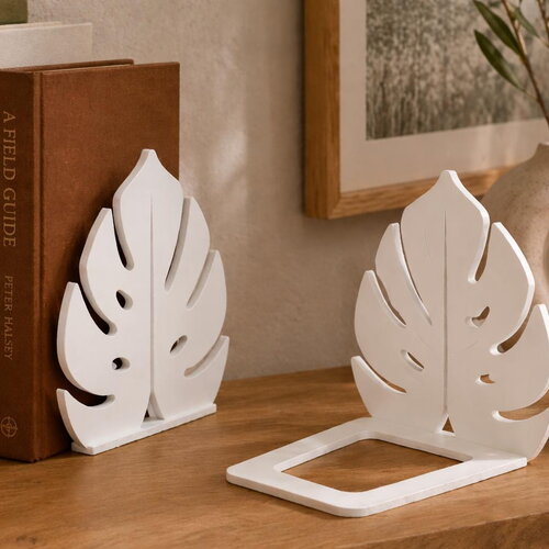 Serre-livres design monstera – feuille tropicale 3d minimaliste pla – livres et bureau