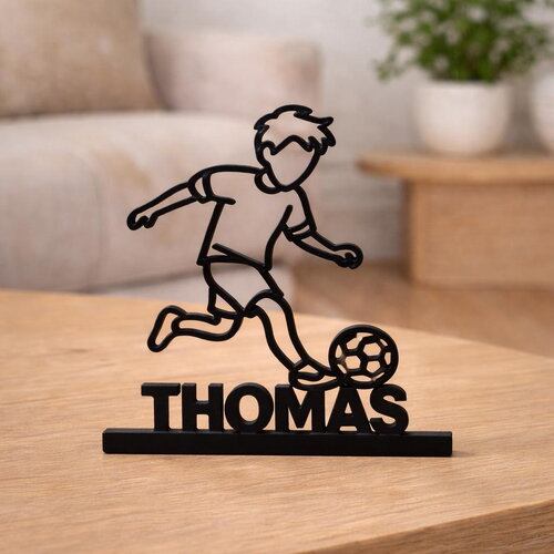 Prénom - sculpture football personnalisé – figurine cadeau