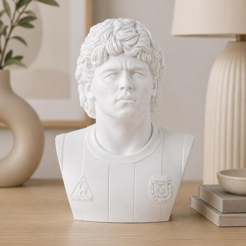 Buste maradona impression 3d pla – statue football légende argentine – décoration fan coupe du monde – cadeau supporter