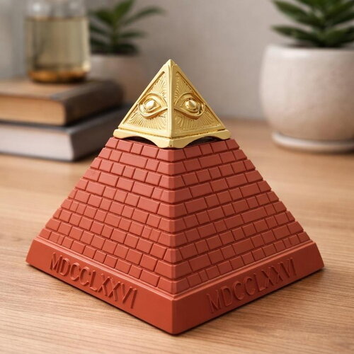 Statue pyramide œil de la providence – décoration ésotérique vintage – objet mystique – cadeau unique