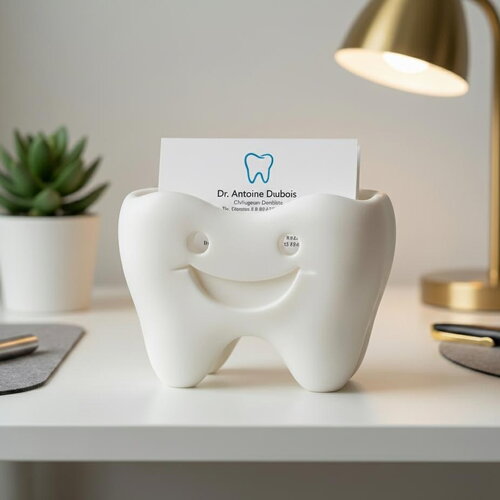 Porte cartes de visite dentiste en pla – support carte cabinet dentaire – organisateur bureau dentiste