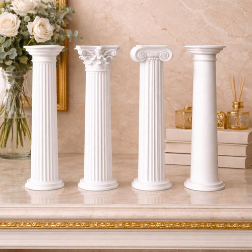 Colonne décorative antique en pla – style grec / romain – objet déco minimaliste – sculpture colonne classique
