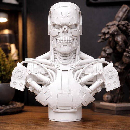 Figurine robot futuriste style cyborg en pla– sculpture 3d détaillée – décoration geek sci-fi – idée cadeau originale