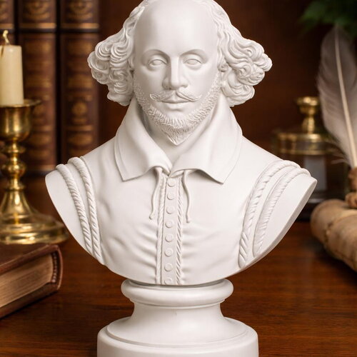 Buste 3d de william shakespeare en pla – sculpture classique de l'icone littéraire