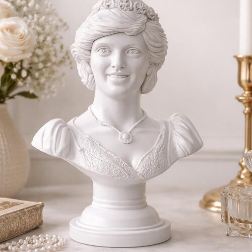 Buste princesse diana – sculpture décorative imprimée en 3d – style classique élégant – décoration intérieure blanche