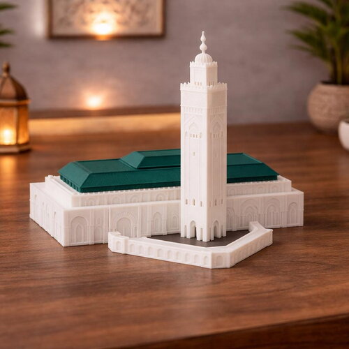 Mosquée hassan 2 ii casablanca –maquette 3d miniature architecturale décorative