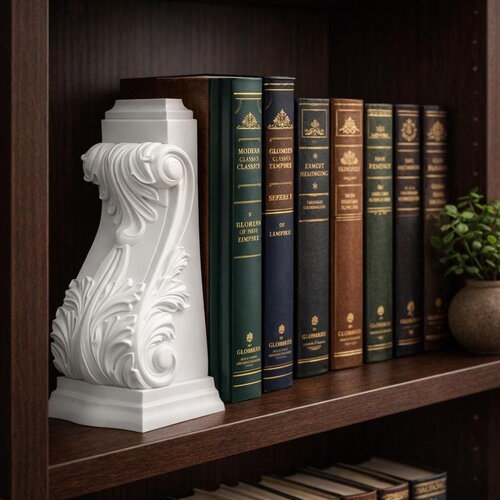 Serre-livre décoratif baroque – support de livres style acanthe – serre-livre bibliothèque – décoration étagère – cadeau
