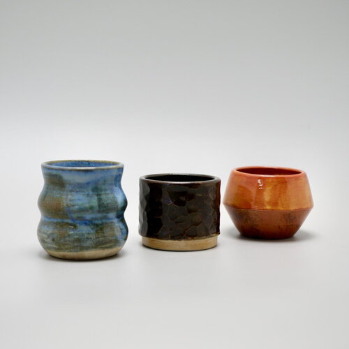 Lot de 3 tasses à café – collection "triangle du feu" : oxygène, combustible, énergie
