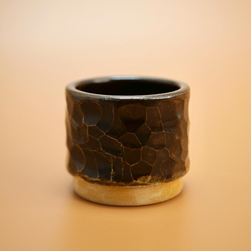 Tasse à café en céramique "combustible" - poterie artisanal fait-main - inspiration nature - petite tasse expresso minimaliste émaillée