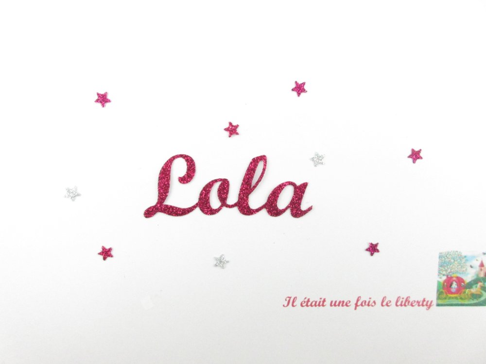 Applique Thermocollant Prenom Personnalisable De 4 Lettres T 1 2 Cm Lola Ex Tissus Pailletes Coloris Au Choix Un Grand Marche