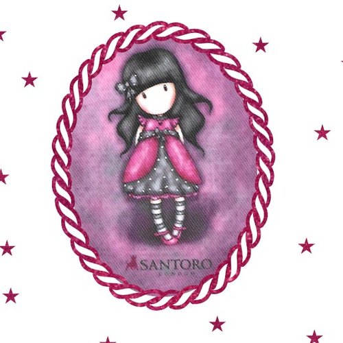 Appliqués thermocollants petite fille gorjuss  écusson santoro et feston en flex pailleté patch à repasser sans couture