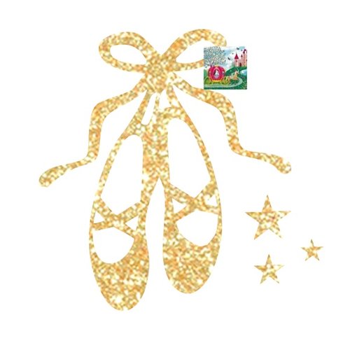 Appliqués thermocollants pailletés chaussons de danseuse patch danse flex pailleté doré (coloris au choix)