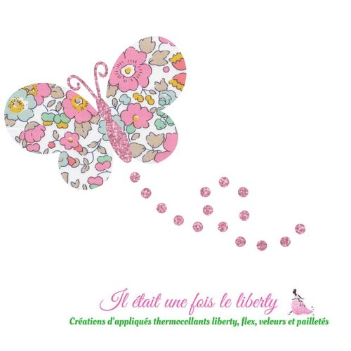 Appliqués thermocollants papillon tissu liberty betsy cup flex pailleté patch à repasser sans couture