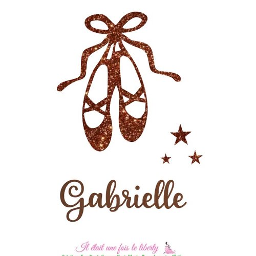 Appliqués thermocollants pailletés chaussons de danseuse et prénom personnalisable patch danse flex pailleté (coloris au choix)