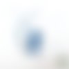 Appliqués thermocollants chat mignon sur une lune en tissu liberty adelajda bleu et flex pailleté (carnet de santé, bébé)