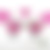 Appliqués thermocollants oiseaux en liberty lecien framboise et flex pailleté