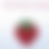 Appliqué thermocollant fraise en flex pailletés rouge et vert.