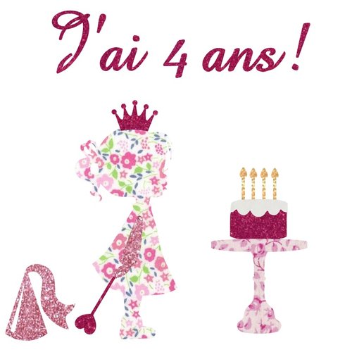 Appliques Thermocollants Anniversaire Petite Fille J Ai 4 Ans En Liberty Fairford Un Grand Marche