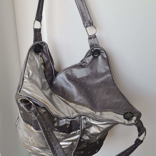 Sac argent et gris