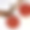 Boucles bois rond peint rouge foncé motif cuivre