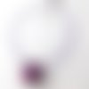Collier pendentif boule fuchsia violet multi-fils