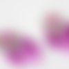 Boucles chandelier argent rose fuchsia violet